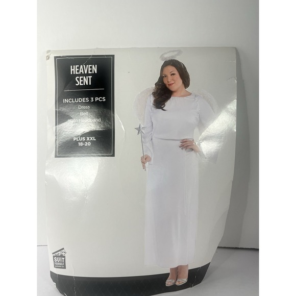 Woman's Heaven Sent Angel Halloween Costume Adult  Plus Size XXL 18-20 -3 Pieces - Picture 1 of 11